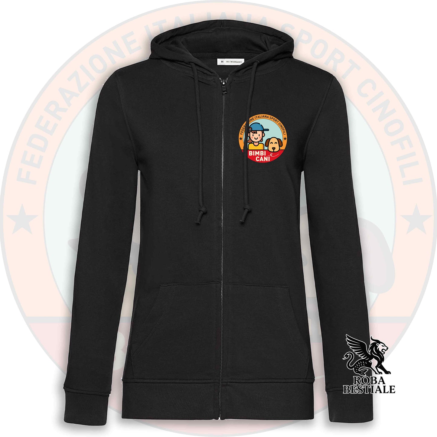 Felpa BIMBI e CANI - NON Felpata - Con Cappuccio e Full Zip, Uomo o Donna - dalla XS alla 3XL