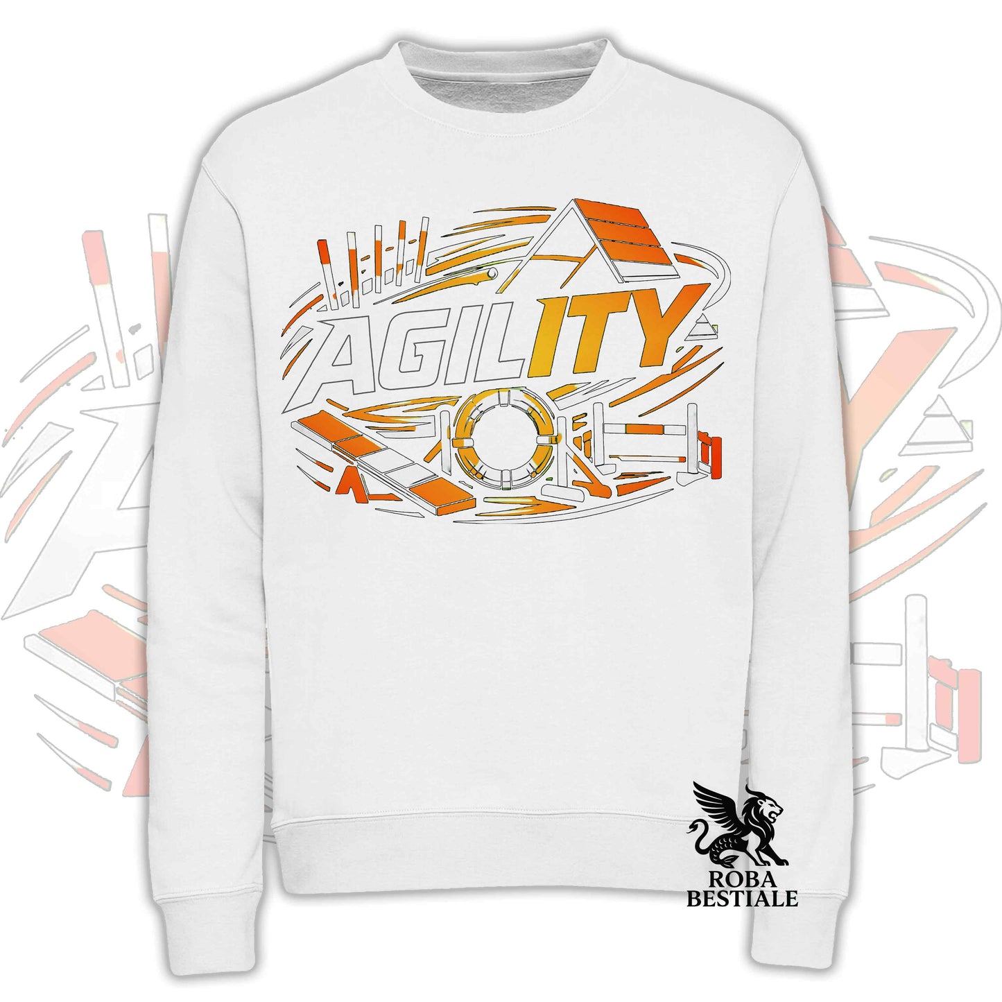 PURE AGILITY Sweatshirt - ORANGE Print - Crew Neck, Unisex, many colors! - from XS to 3XL
