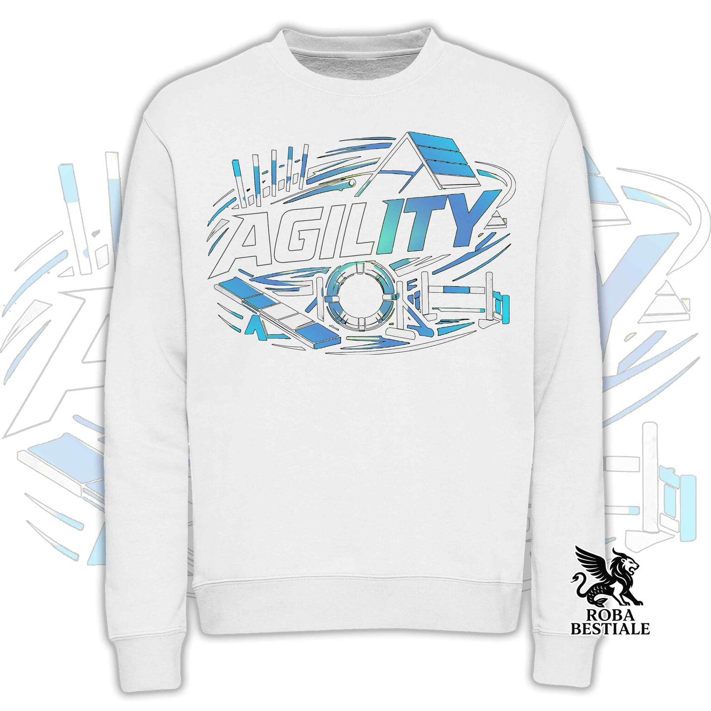 PURE AGILITY Sweatshirt - BLUE print - Crew neck, Unisex, in many colors! - from XS to 3XL
