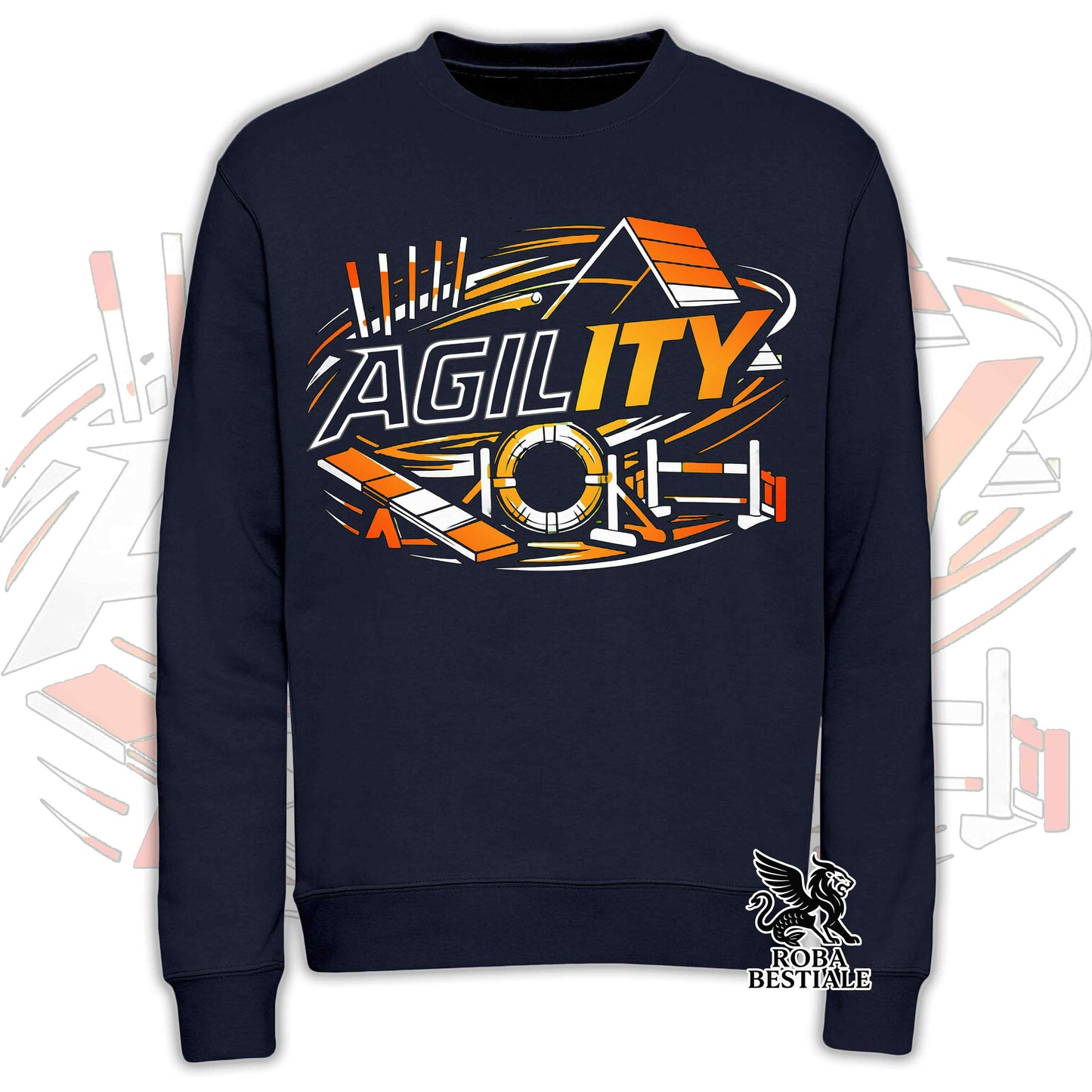 PURE AGILITY Sweatshirt - ORANGE Print - Crew Neck, Unisex, many colors! - from XS to 3XL