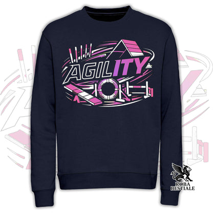Felpa PURE AGILITY - Stampa ROSA - Girocollo, Unisex, in tanti colori! - dalla XS alla 3XL