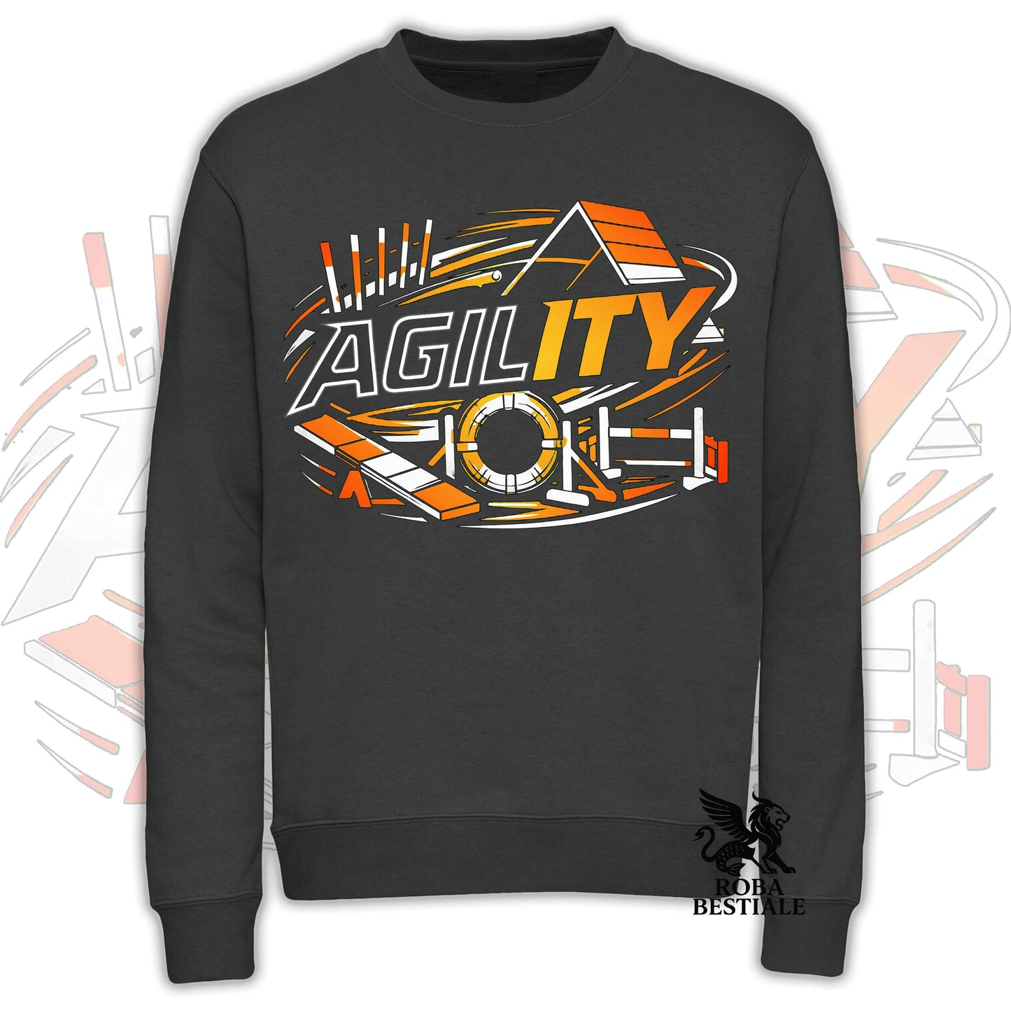 PURE AGILITY Sweatshirt - ORANGE Print - Crew Neck, Unisex, many colors! - from XS to 3XL