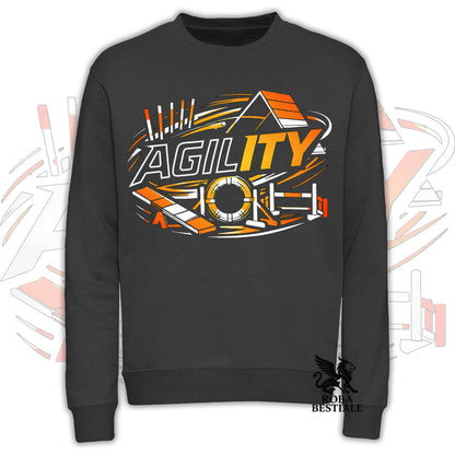 PURE AGILITY Sweatshirt - ORANGE Print - Crew Neck, Unisex, many colors! - from XS to 3XL