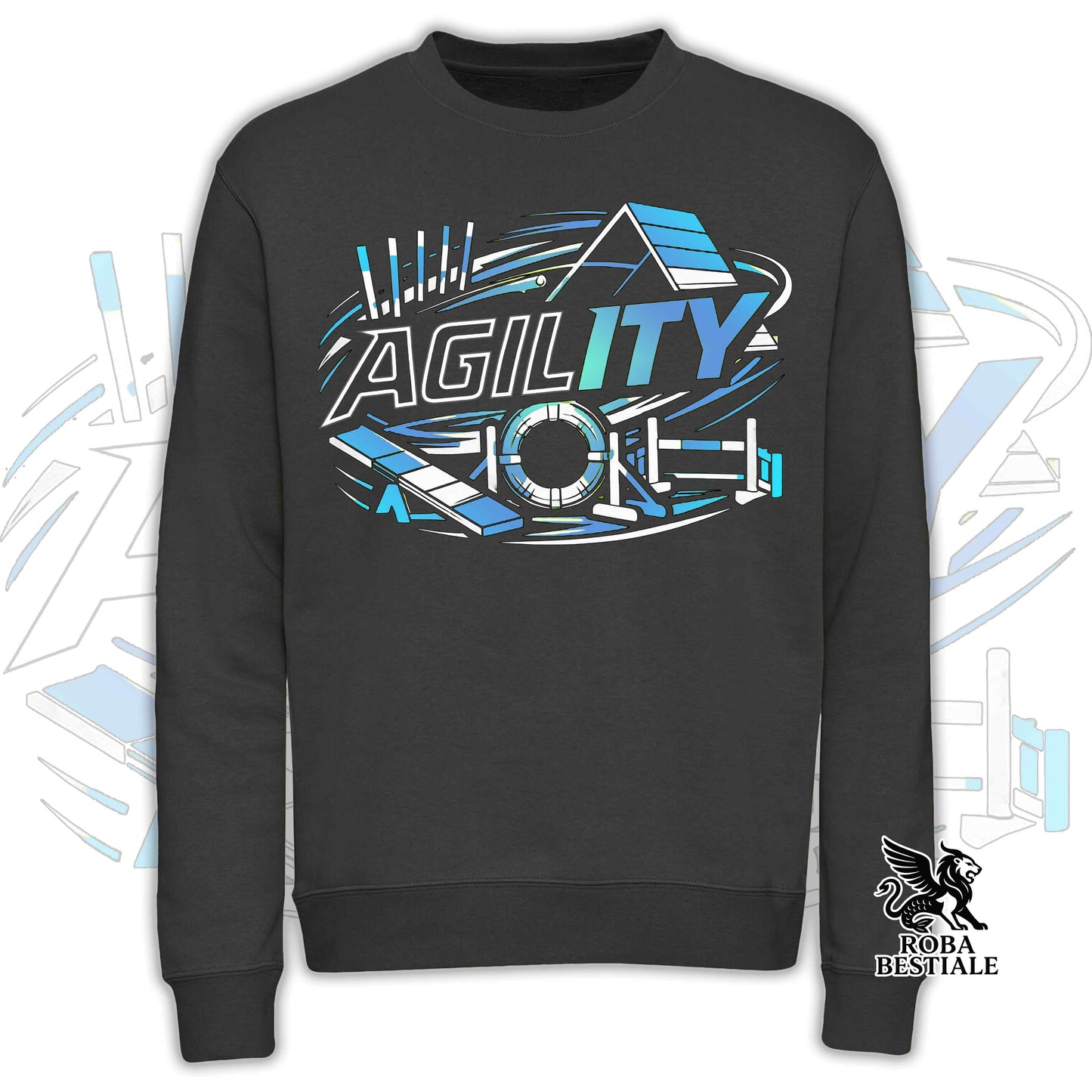 PURE AGILITY Sweatshirt - BLUE print - Crew neck, Unisex, in many colors! - from XS to 3XL