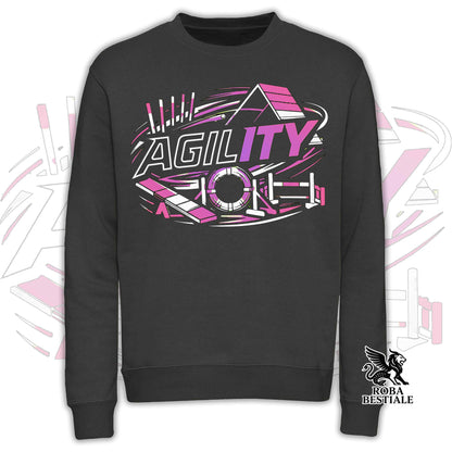 Felpa PURE AGILITY - Stampa ROSA - Girocollo, Unisex, in tanti colori! - dalla XS alla 3XL
