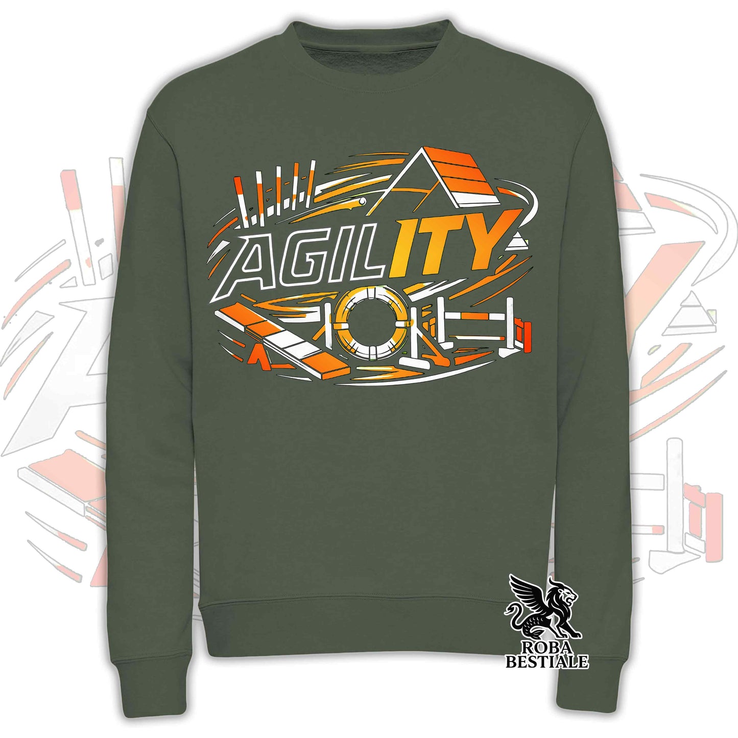PURE AGILITY Sweatshirt - ORANGE Print - Crew Neck, Unisex, many colors! - from XS to 3XL
