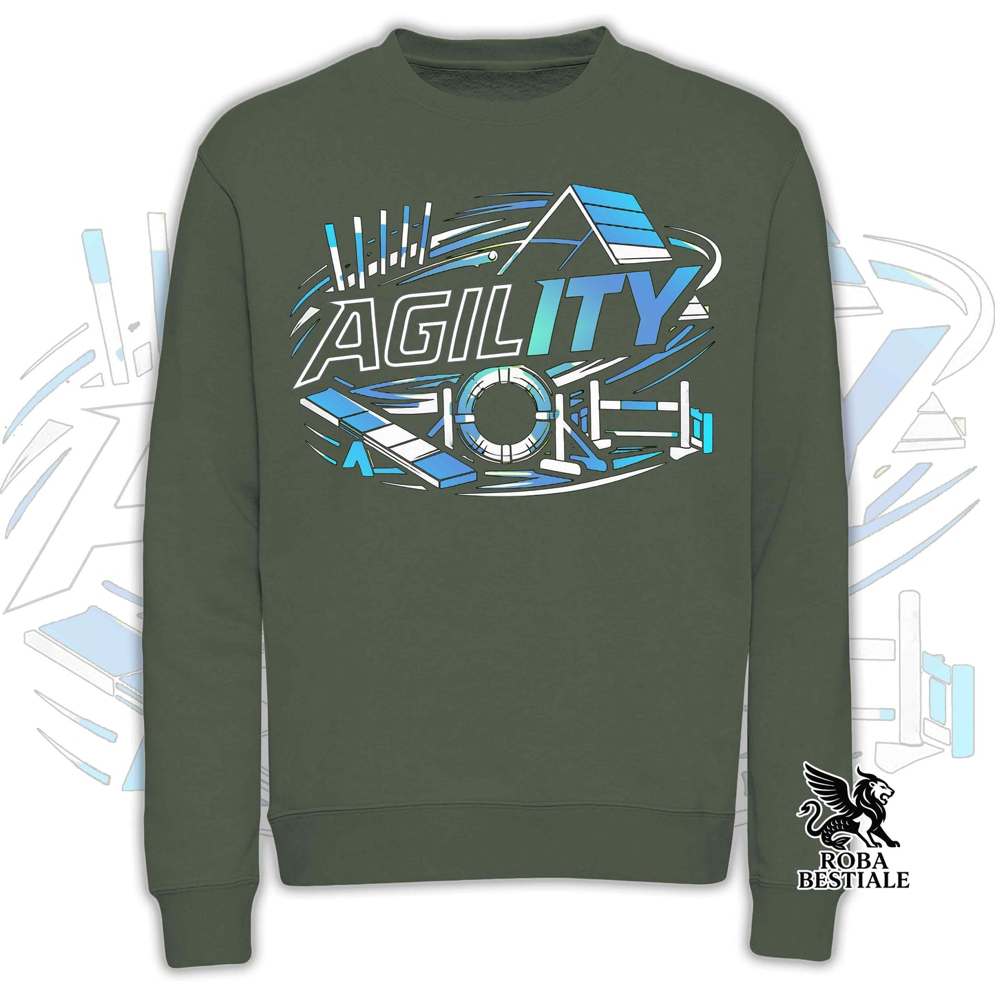 PURE AGILITY Sweatshirt - BLUE print - Crew neck, Unisex, in many colors! - from XS to 3XL