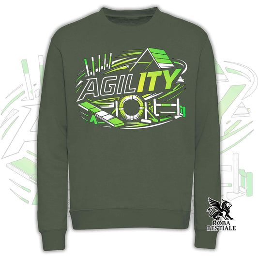 Felpa PURE AGILITY - Stampa VERDE - Girocollo, Unisex, in tanti colori! - dalla XS alla 3XL