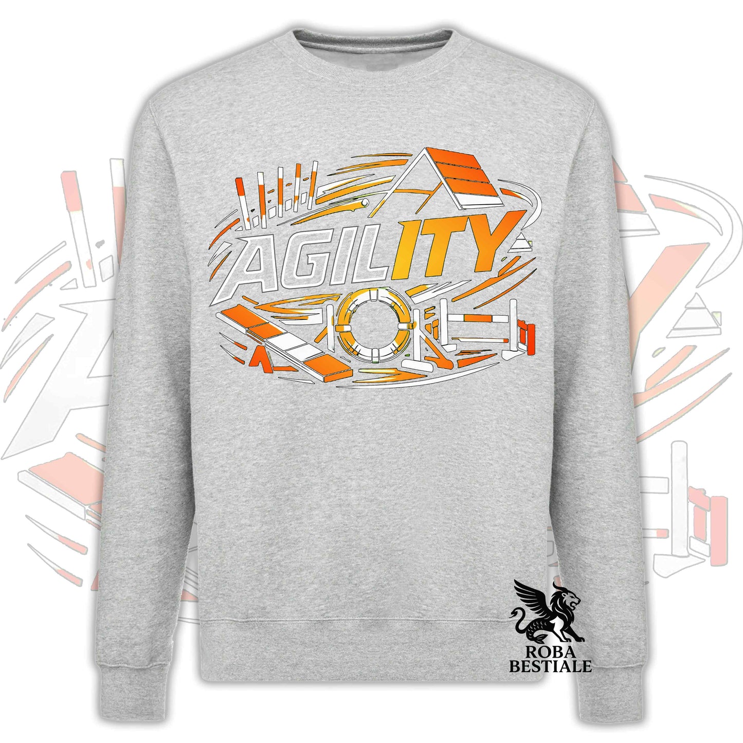 PURE AGILITY Sweatshirt - ORANGE Print - Crew Neck, Unisex, many colors! - from XS to 3XL