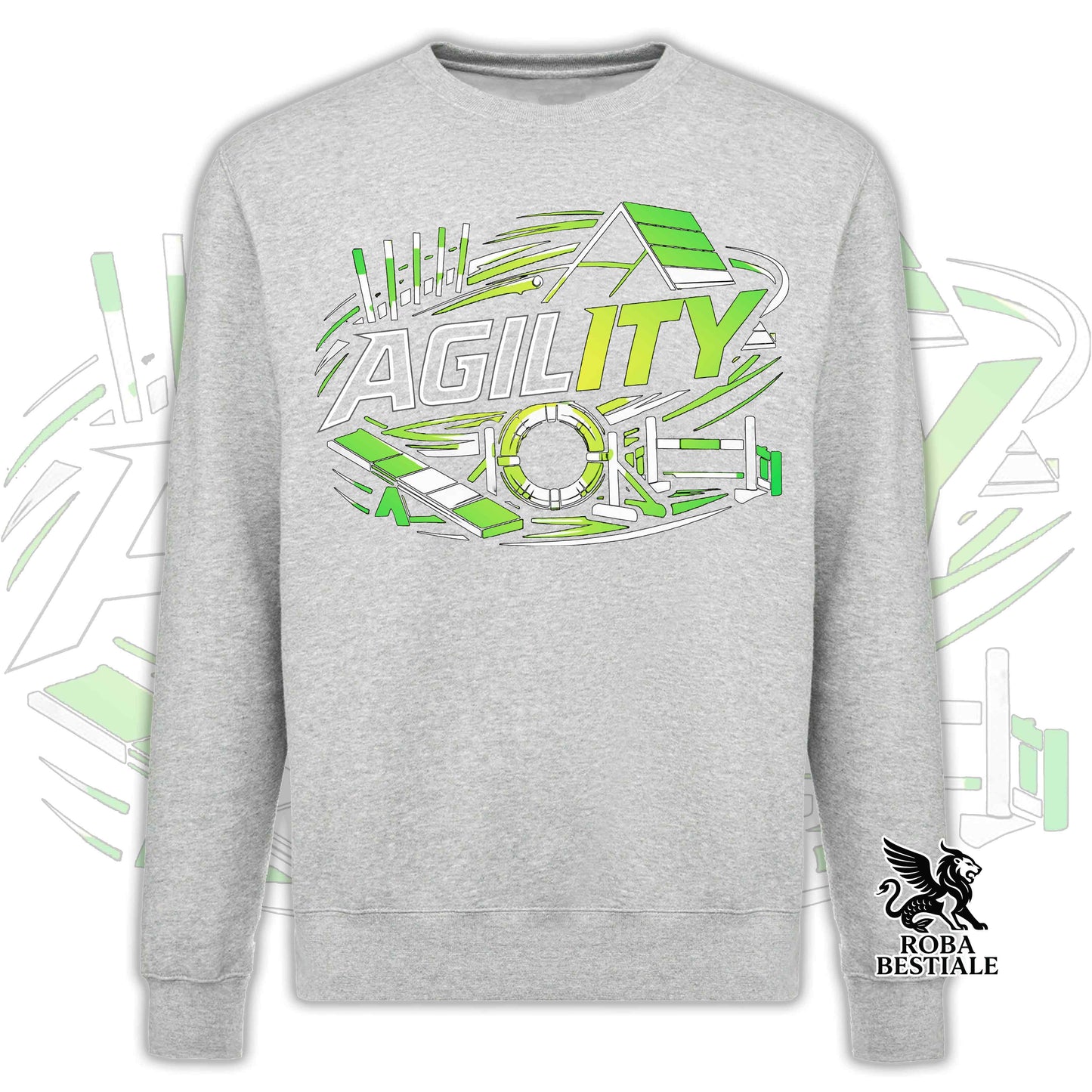 PURE AGILITY Sweatshirt - GREEN print - Crew neck, Unisex, in many colors! - from XS to 3XL