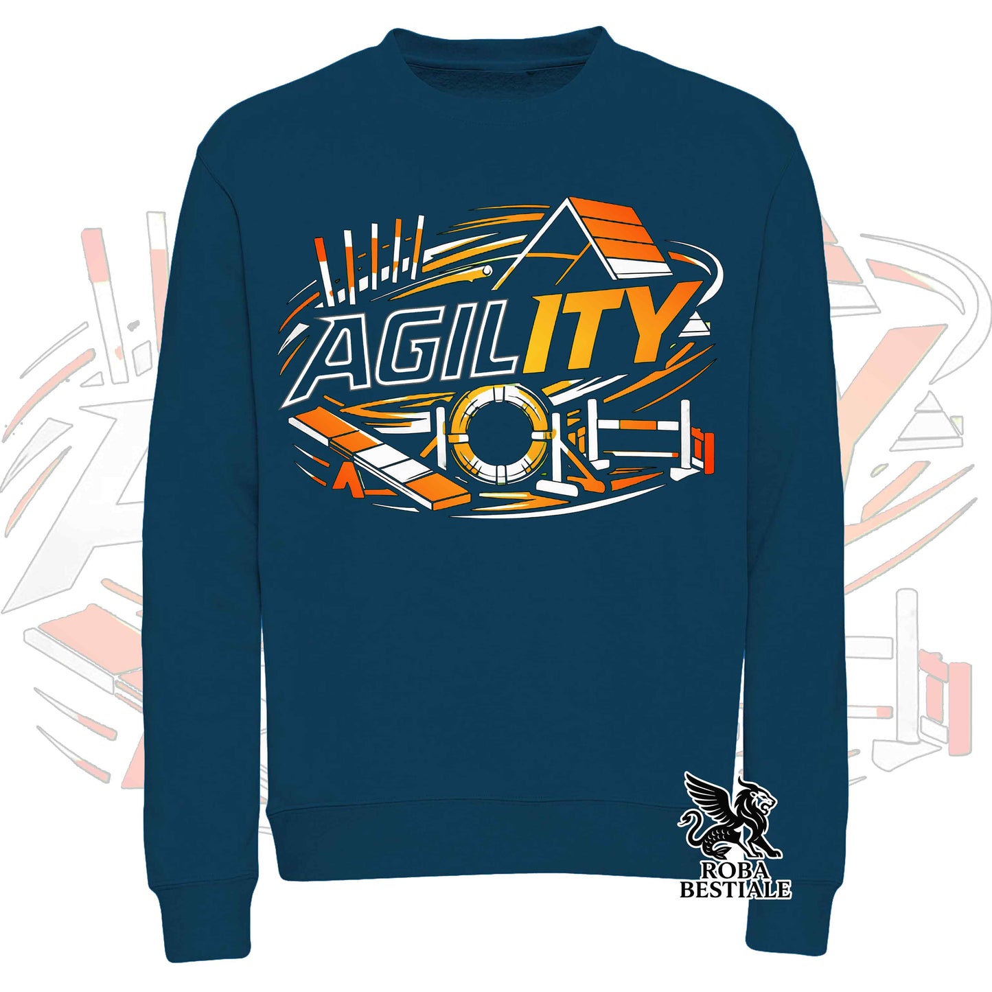 PURE AGILITY Sweatshirt - ORANGE Print - Crew Neck, Unisex, many colors! - from XS to 3XL