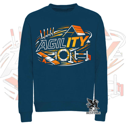 PURE AGILITY Sweatshirt - ORANGE Print - Crew Neck, Unisex, many colors! - from XS to 3XL