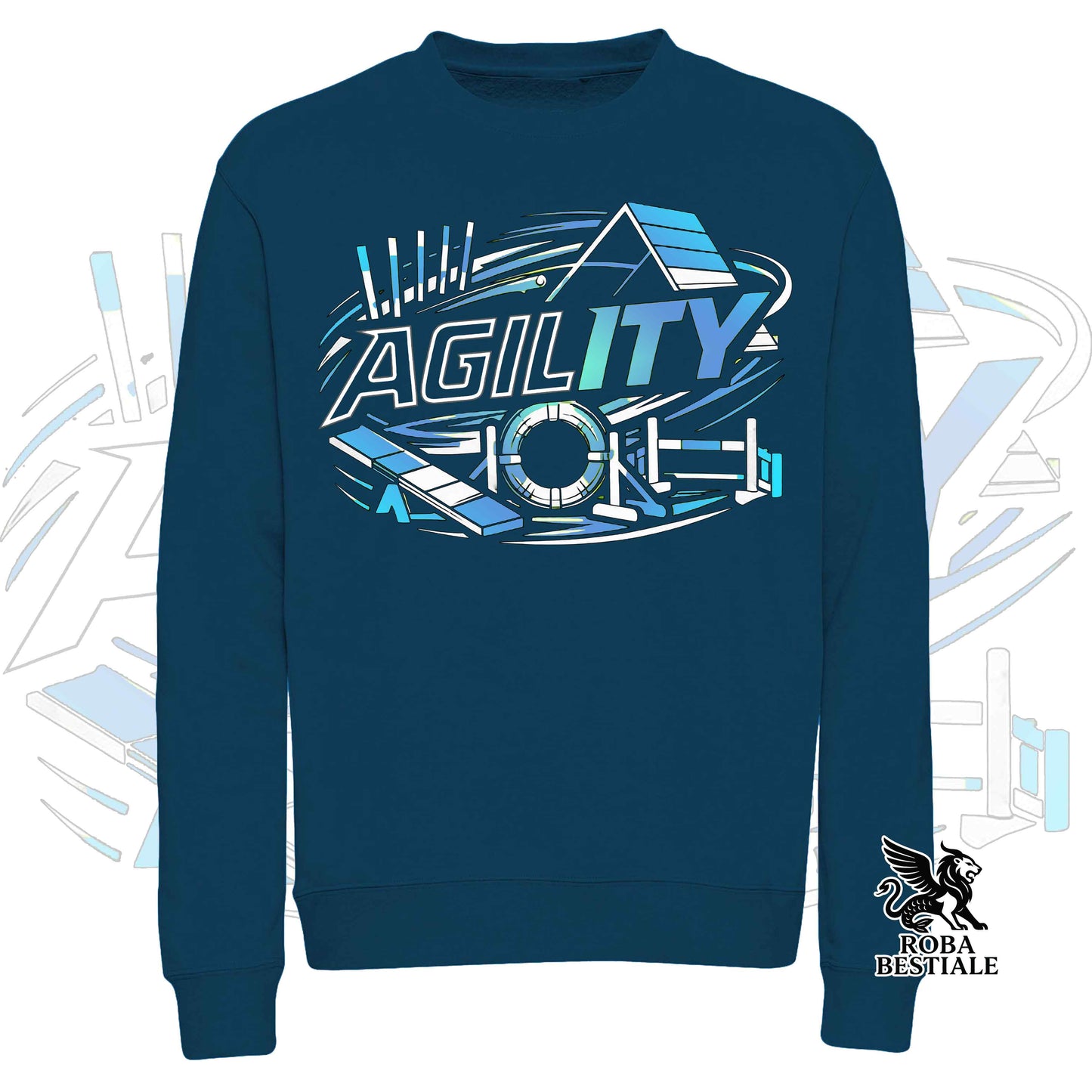 PURE AGILITY Sweatshirt - BLUE print - Crew neck, Unisex, in many colors! - from XS to 3XL