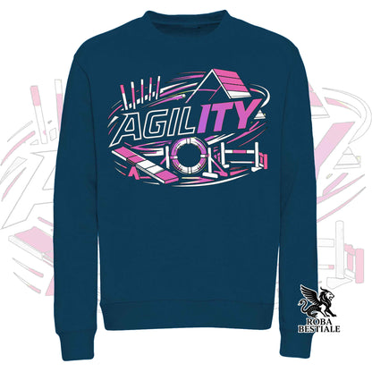 Felpa PURE AGILITY - Stampa ROSA - Girocollo, Unisex, in tanti colori! - dalla XS alla 3XL