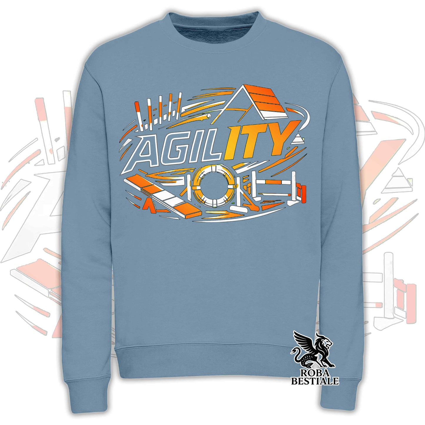 PURE AGILITY Sweatshirt - ORANGE Print - Crew Neck, Unisex, many colors! - from XS to 3XL