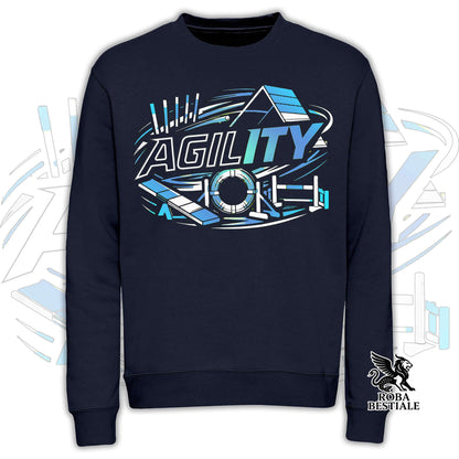 PURE AGILITY Sweatshirt - BLUE print - Crew neck, Unisex, in many colors! - from XS to 3XL