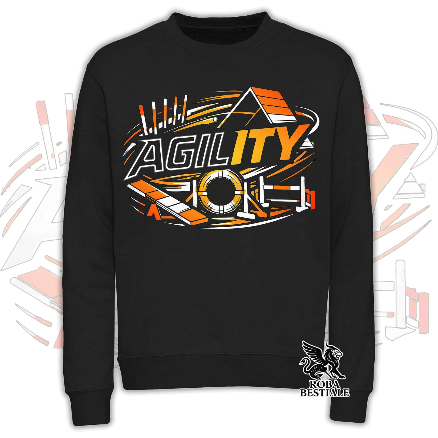 PURE AGILITY Sweatshirt - ORANGE Print - Crew Neck, Unisex, many colors! - from XS to 3XL