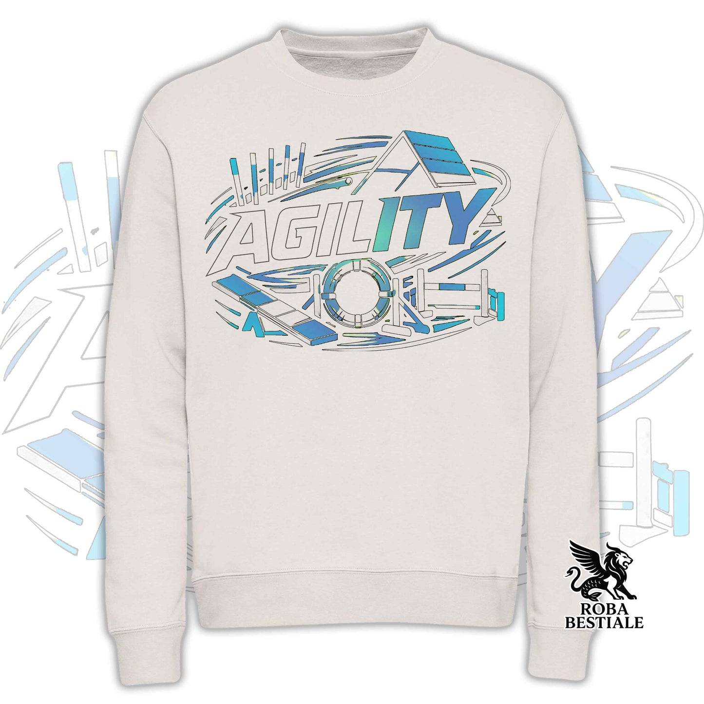 PURE AGILITY Sweatshirt - BLUE print - Crew neck, Unisex, in many colors! - from XS to 3XL