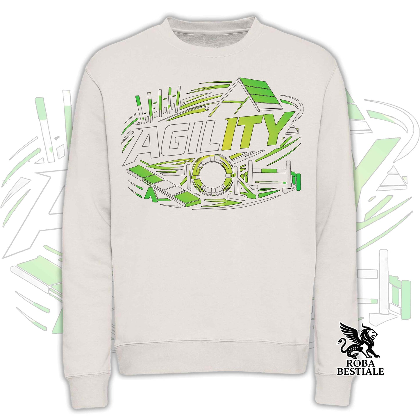 PURE AGILITY Sweatshirt - GREEN print - Crew neck, Unisex, in many colors! - from XS to 3XL