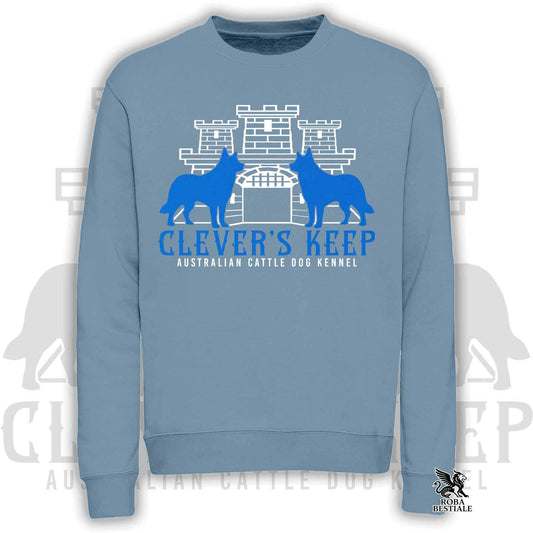 Felpa CLEVER'S KEEP - dettagli NEON BLUE - Girocollo, Unisex, in tanti colori! - dalla XS alla 3XL