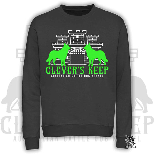 Felpa CLEVER'S KEEP - dettagli NEON GREEN - Girocollo, Unisex, in tanti colori! - dalla XS alla 3XL