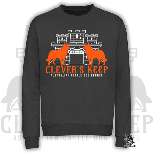 Felpa CLEVER'S KEEP - dettagli NEON ORANGE - Girocollo, Unisex, in tanti colori! - dalla XS alla 3XL