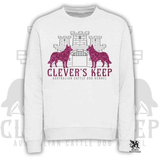 Felpa CLEVER'S KEEP - dettagli GLITTER PINK - Girocollo, Unisex, in tanti colori! - dalla XS alla 3XL
