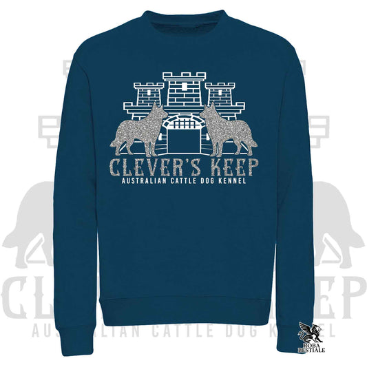 Felpa CLEVER'S KEEP - dettagli GLITTER SILVER - Girocollo, Unisex, in tanti colori! - dalla XS alla 3XL