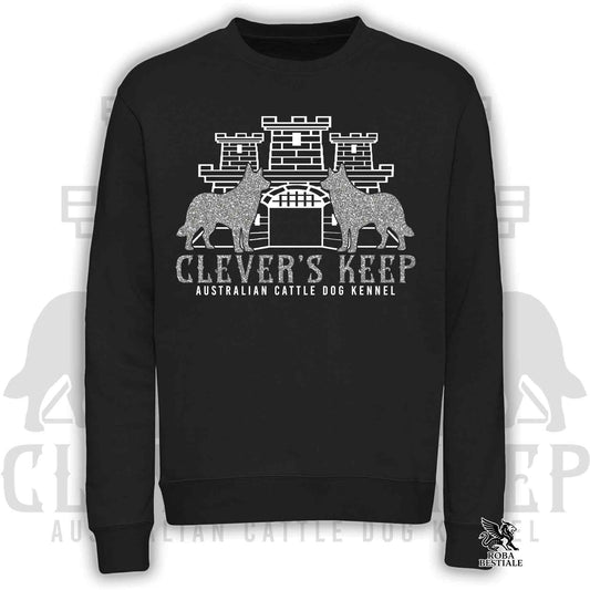 Felpa CLEVER'S KEEP - dettagli GLITTER SILVER - Girocollo, Unisex, in tanti colori! - dalla XS alla 3XL