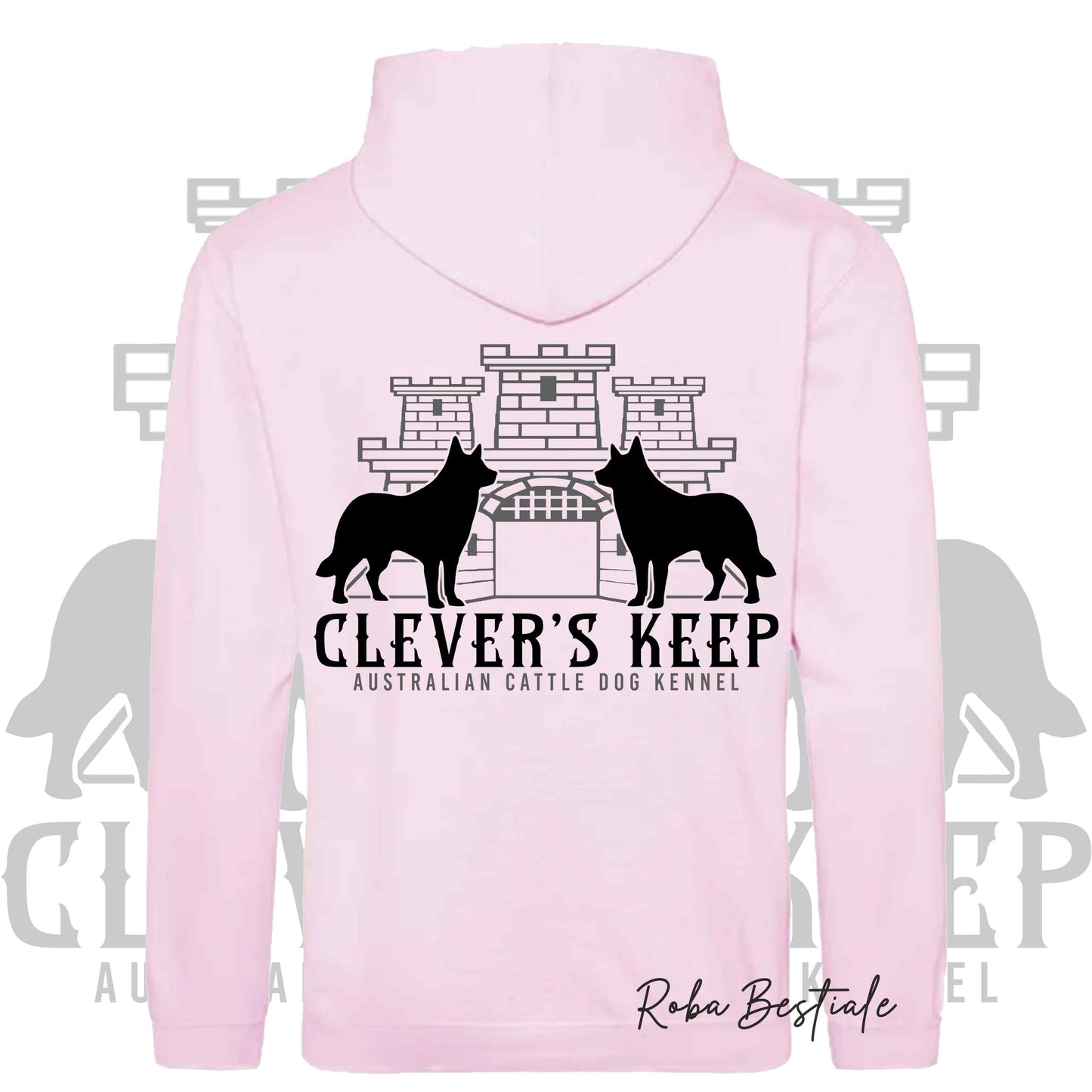 Felpa CLEVER'S KEEP Kennel - Tanti toni di ROSA! Felpata internamente, con Cappuccio - dalla XS alla 5XL