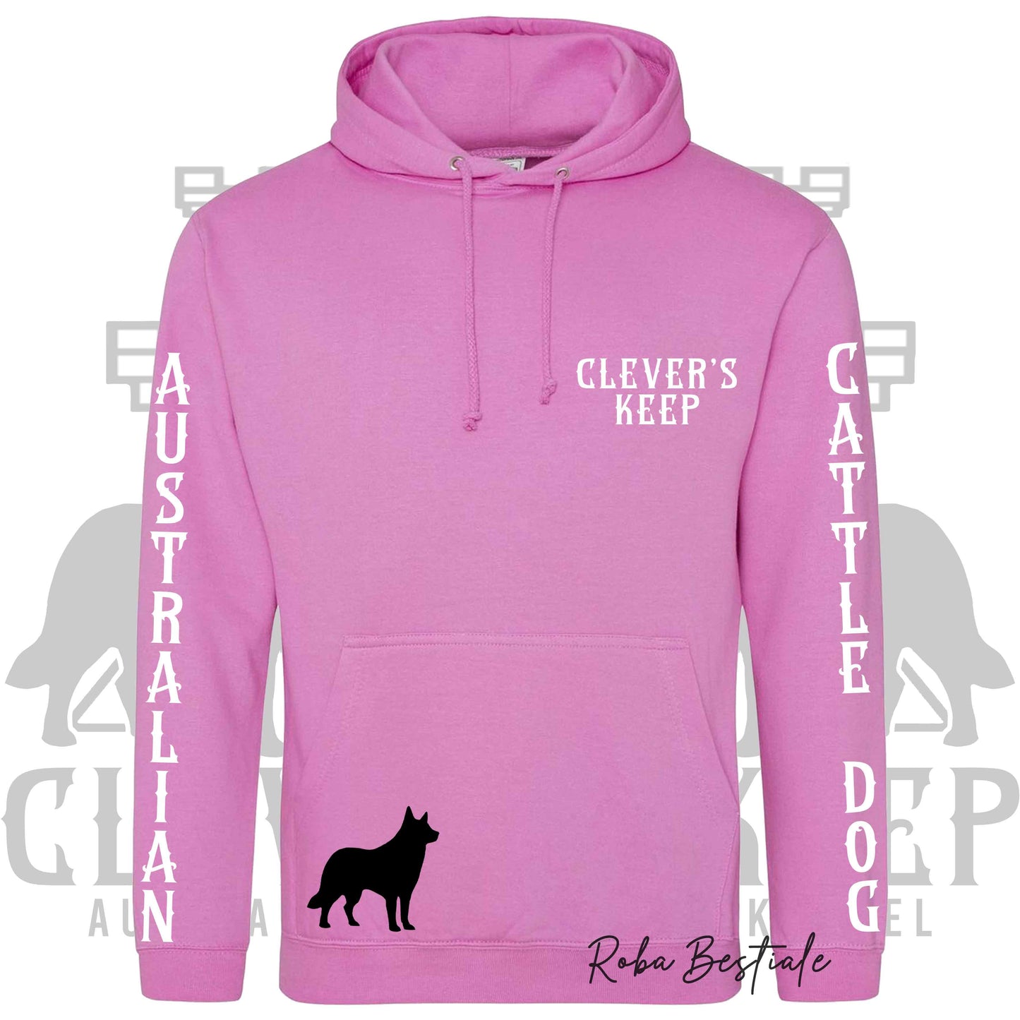 Felpa CLEVER'S KEEP Kennel - Tanti toni di ROSA! Felpata internamente, con Cappuccio - dalla XS alla 5XL