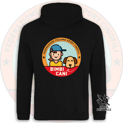 Felpa BIMBI e CANI - Invernale - Con Cappuccio e Tasconi, Unisex - dalla XS alla 5XL