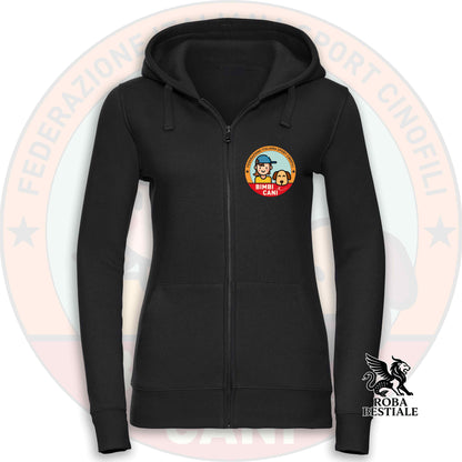 Felpa BIMBI e CANI - Invernale - Con Cappuccio e Full Zip, Uomo o Donna - dalla XS alla 5XL