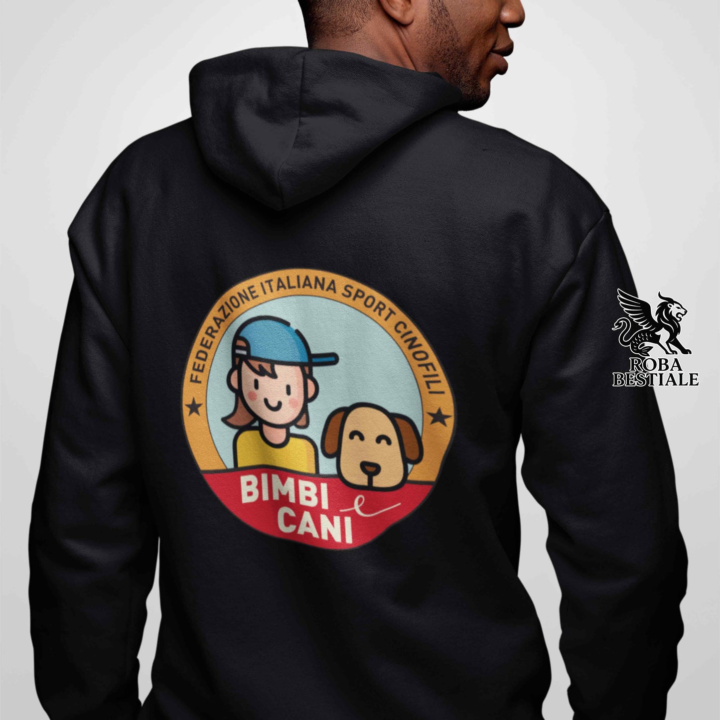 Felpa BIMBI e CANI - Invernale - Con Cappuccio e Full Zip, Uomo o Donna - dalla XS alla 5XL