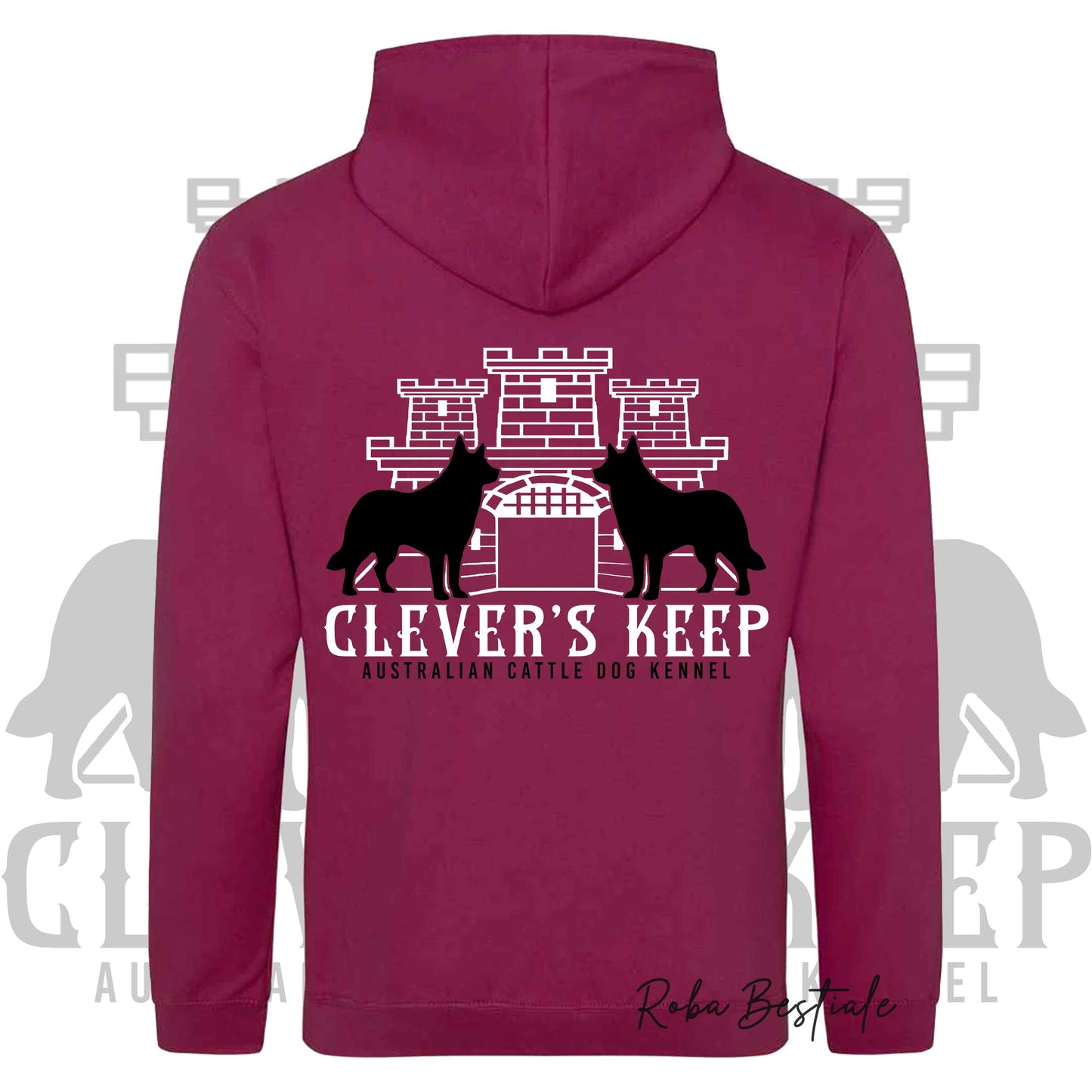 Felpa CLEVER'S KEEP Kennel - Tanti toni di ROSA! Felpata internamente, con Cappuccio - dalla XS alla 5XL