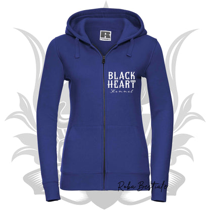 Felpa BLACK HEART Kennel - BLUE ROYAL - Felpata, Con Cappuccio e Full Zip, Uomo o Donna - dalla XS alla 5XL