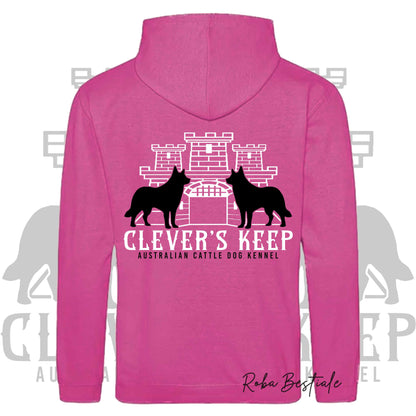 Felpa CLEVER'S KEEP Kennel - Tanti toni di ROSA! Felpata internamente, con Cappuccio - dalla XS alla 5XL