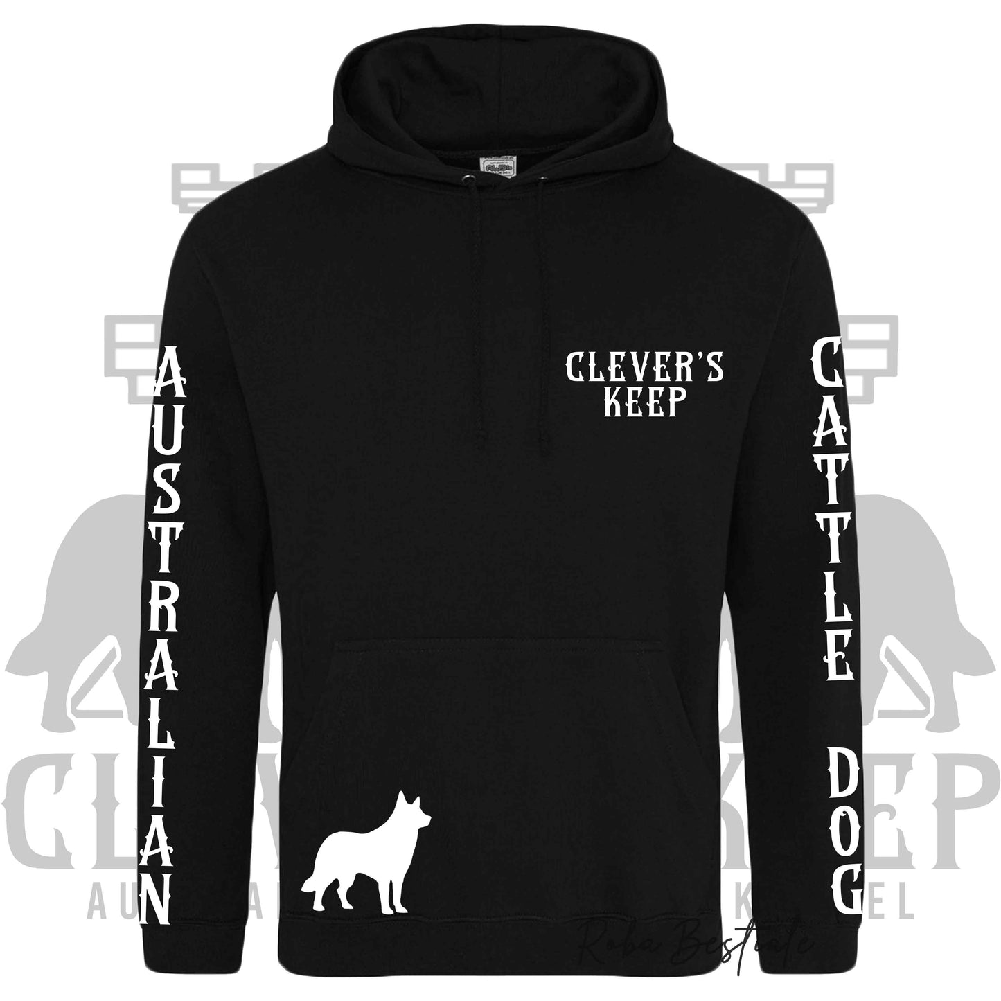 Felpa CLEVER'S KEEP Kennel - Nera o Bianca, con Cappuccio - dalla XS alla 5XL