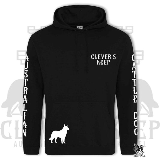 Felpa CLEVER'S KEEP Kennel - Dettagli BIANCHI - Con Cappuccio e Tasconi, Unisex, in Tanti Colori! - dalla XS alla 5XL