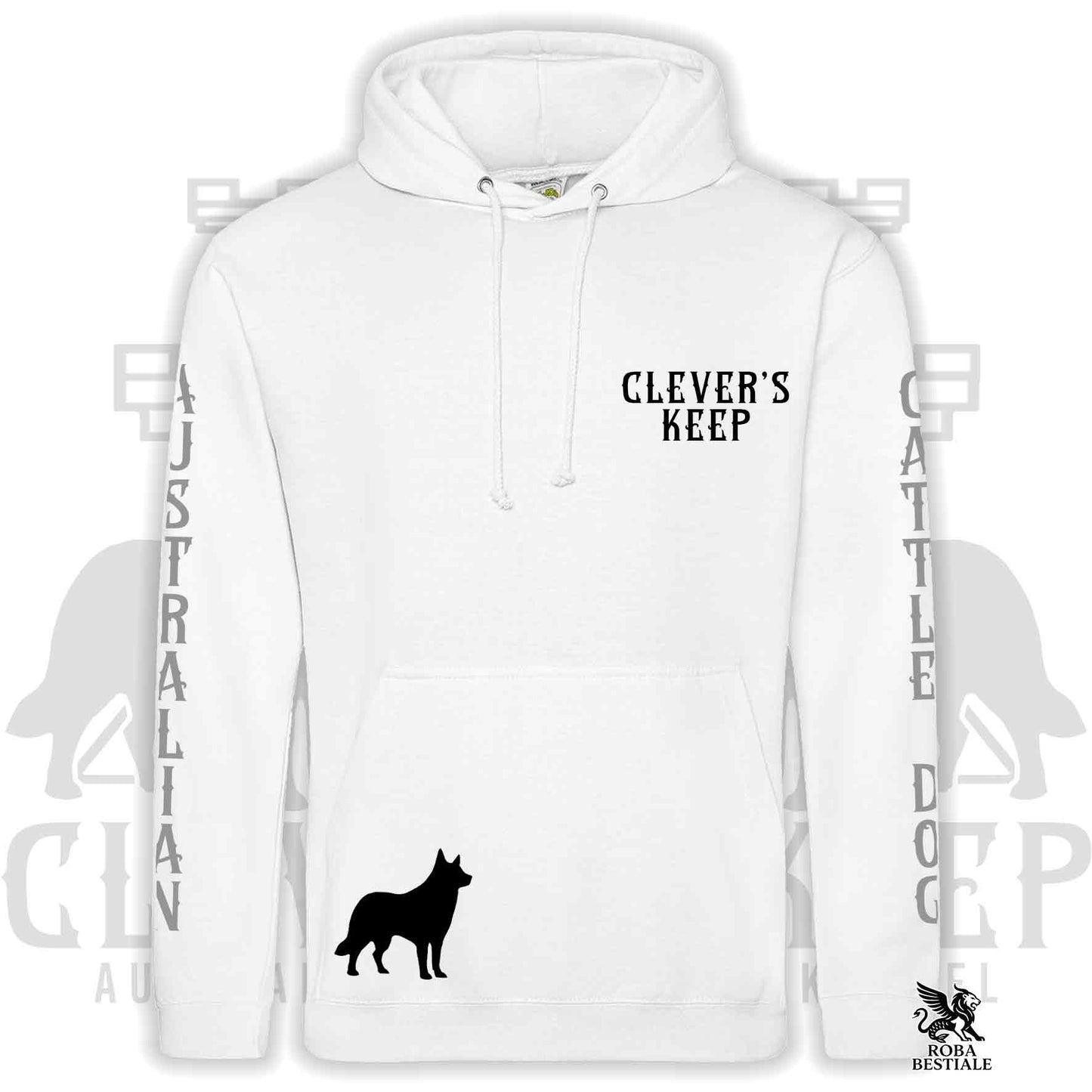 CLEVER'S KEEP Hoodie - BLACK Details - With Hood and Large Pockets, Unisex, in Many Colors! - from XS to 5XL