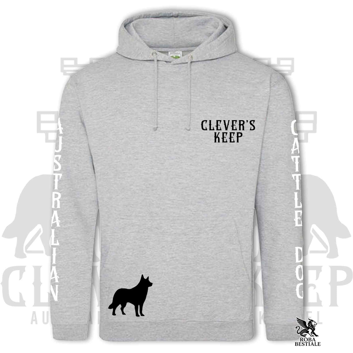 CLEVER'S KEEP Hoodie - BLACK Details - With Hood and Large Pockets, Unisex, in Many Colors! - from XS to 5XL