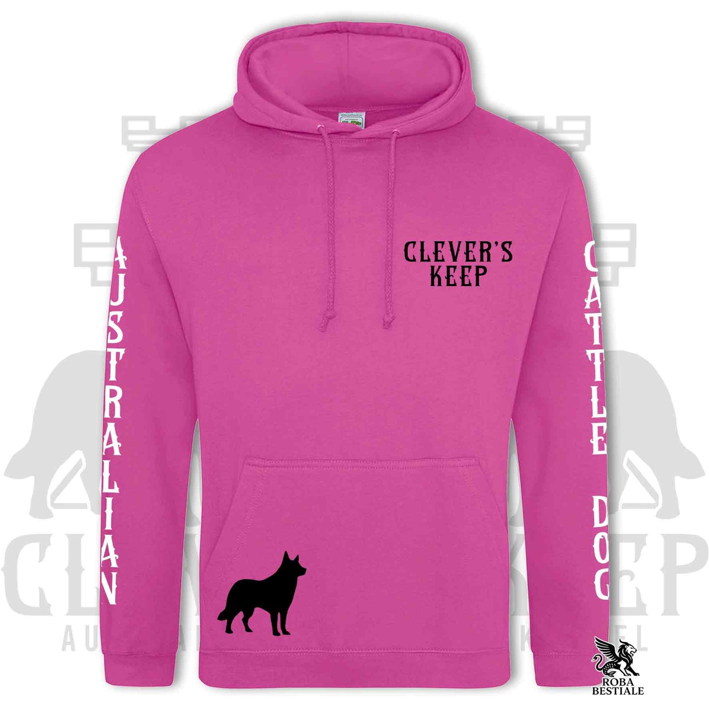 CLEVER'S KEEP Hoodie - BLACK Details - With Hood and Large Pockets, Unisex, in Many Colors! - from XS to 5XL