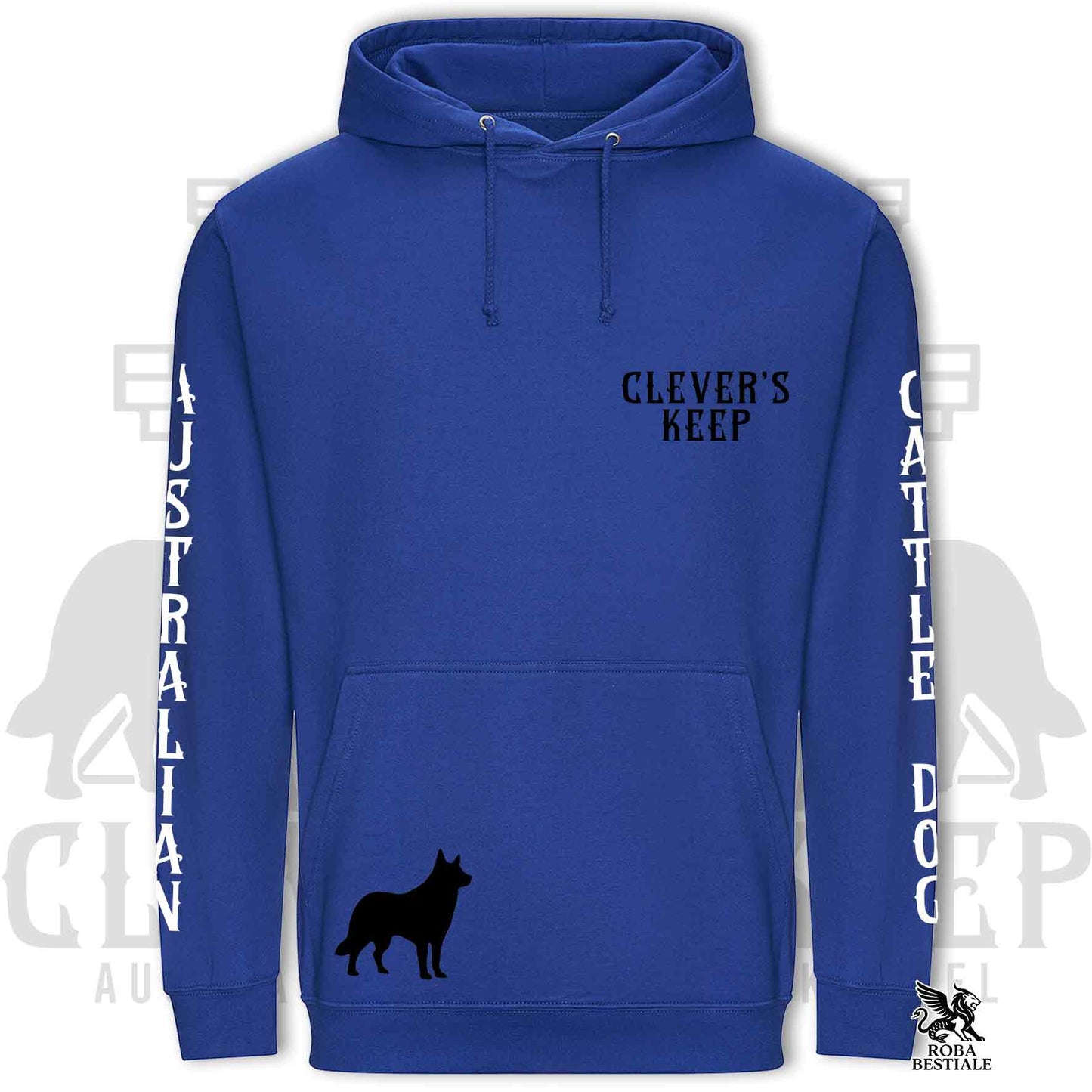 CLEVER'S KEEP Hoodie - BLACK Details - With Hood and Large Pockets, Unisex, in Many Colors! - from XS to 5XL