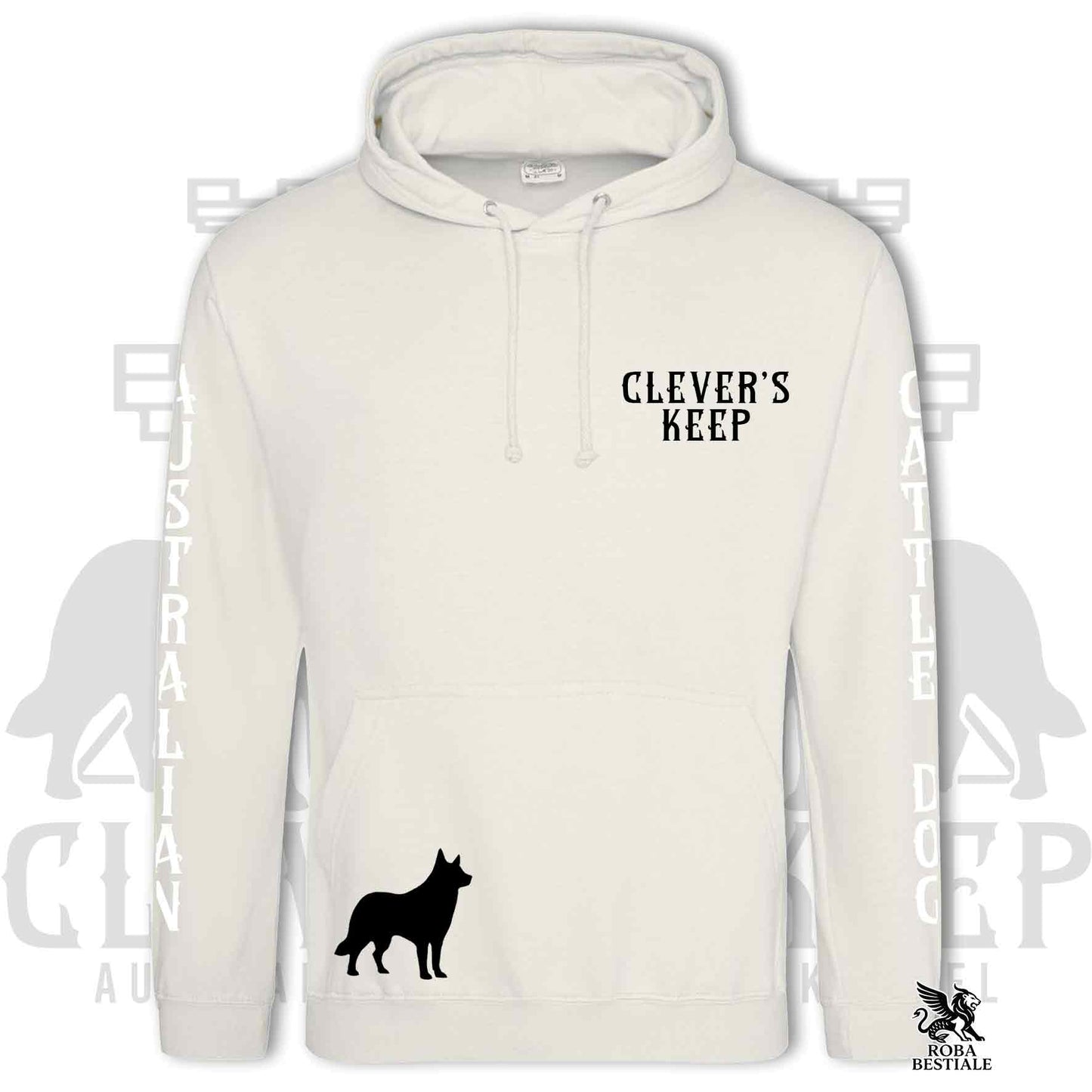CLEVER'S KEEP Hoodie - BLACK Details - With Hood and Large Pockets, Unisex, in Many Colors! - from XS to 5XL