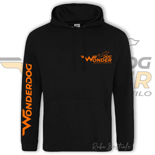 Felpa Invernale WONDERDOG - NERA, Felpata, Con Cappuccio - UNISEX - dalla XS alla 3XL