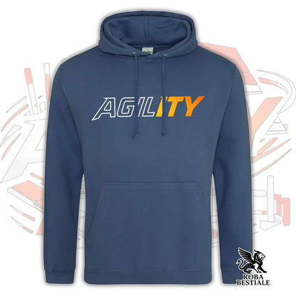 Felpa PURE AGILITY - Stampa ARANCIONE - Con Cappuccio e Tasconi, Unisex, in tanti colori - dalla XS alla 5XL