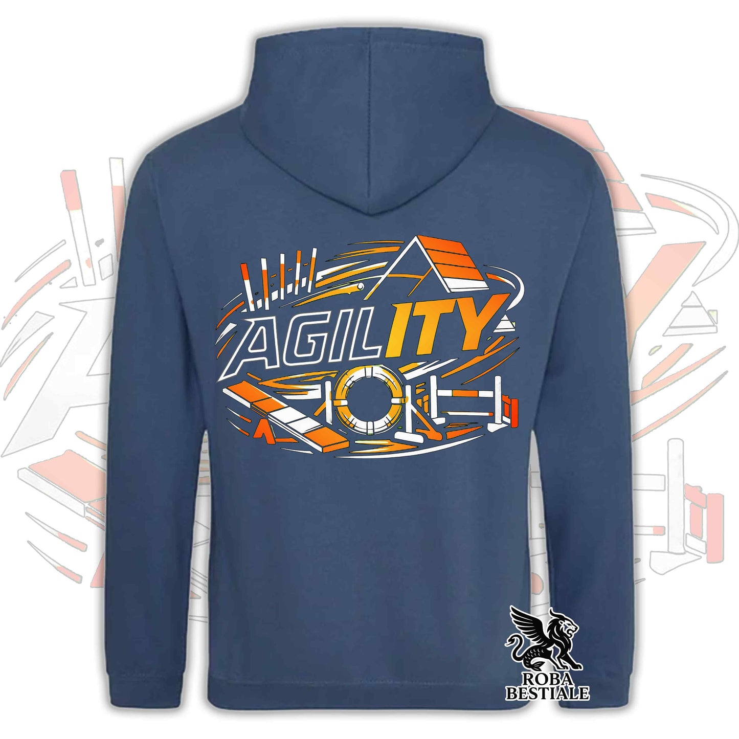 Felpa PURE AGILITY - Stampa ARANCIONE - Con Cappuccio e Tasconi, Unisex, in tanti colori - dalla XS alla 5XL