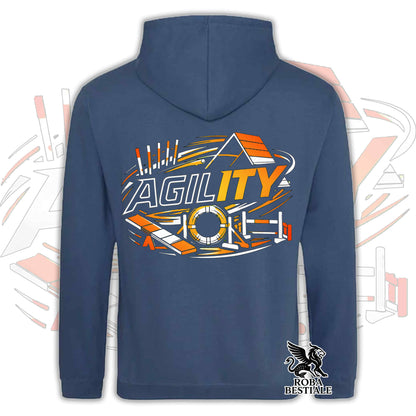 Felpa PURE AGILITY - Stampa ARANCIONE - Con Cappuccio e Tasconi, Unisex, in tanti colori - dalla XS alla 5XL