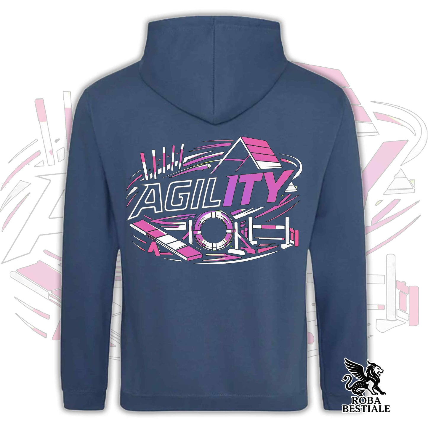 PURE AGILITY Sweatshirt - PINK print - Hooded with Pockets, Unisex, in many colors - from XS to 5XL