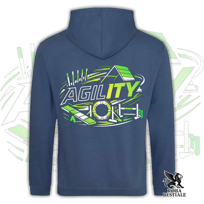 Felpa PURE AGILITY - Stampa VERDE - Con Cappuccio e Tasconi, Unisex, in tanti colori - dalla XS alla 5XL